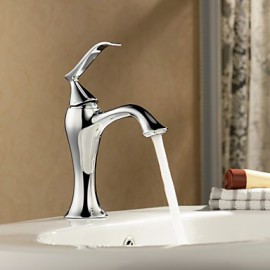 Solid Brass Chrome Finish Single Handle Centerset Bathroom Sink Faucet