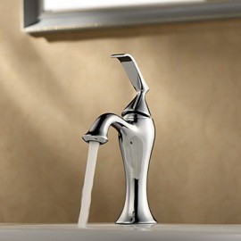 Solid Brass Chrome Finish Single Handle Centerset Bathroom Sink Faucet