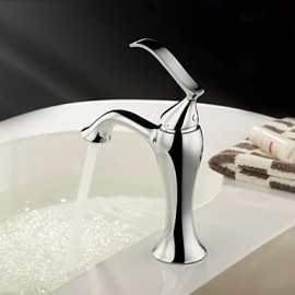 Solid Brass Chrome Finish Single Handle Centerset Bathroom Sink Faucet