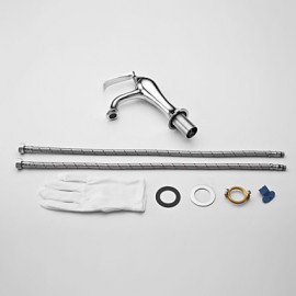 Solid Brass Chrome Finish Single Handle Centerset Bathroom Sink Faucet