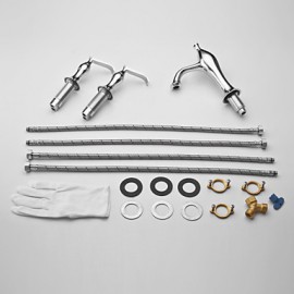 Solid Brass Chrome Finish Two Handles Widespread Bathroom Sink Faucet