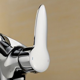 Solid Brass Single Handle Centerset Bathroom Sink Faucet(Tall)-Chrome Finish