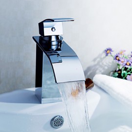 Waterfall Bathroom Sink Faucet (Chrome Finish)