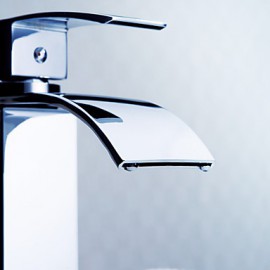 Waterfall Bathroom Sink Faucet (Chrome Finish)
