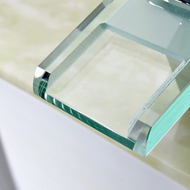 Waterfall Bathroom Sink Faucet With Glass Spout(Chrome Finish)