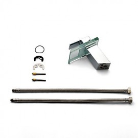 Waterfall Bathroom Sink Faucet With Glass Spout(Chrome Finish)