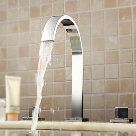 Widespread Contemporary Chrome Bathroom Sink Faucet