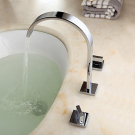 Widespread Contemporary Chrome Bathroom Sink Faucet