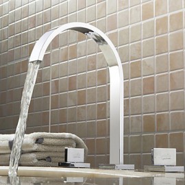 Widespread Contemporary Chrome Bathroom Sink Faucet