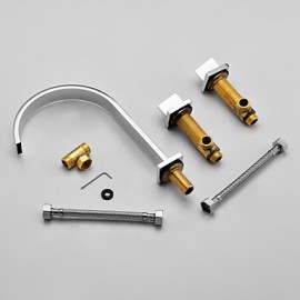 Widespread Contemporary Chrome Bathroom Sink Faucet