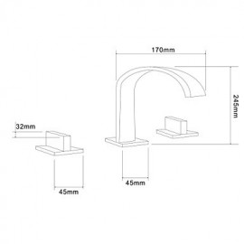 Widespread Contemporary Chrome Bathroom Sink Faucet