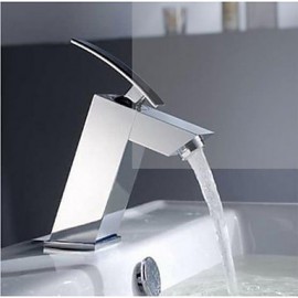 Square Sahpe Brass Single Handle Basin Faucet Mixer Tap