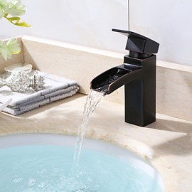 Square Shape Orb Oil Rubbed Bronze Basin Sink Washing Single Lever Vessel Faucet