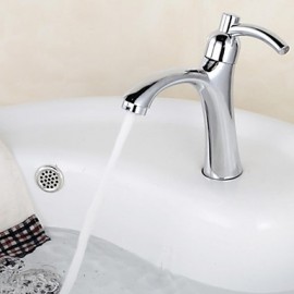 Thickening Fast-Opening Single Cold Bathroom Basin Faucet - Silver