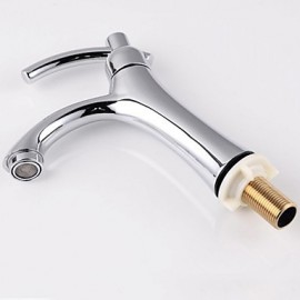 Thickening Fast-Opening Single Cold Bathroom Basin Faucet - Silver
