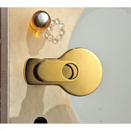 Ti- Pvd Gold Single Handle Widespread Waterfall Copper Bathroom Faucet Deck Mount Bathtub Kitchen Sink Lavatory Faucet