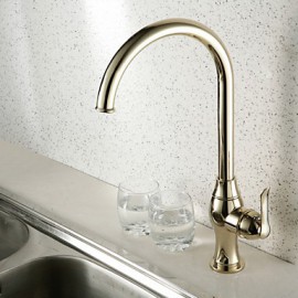 Ti-Pvd Brass Finish Single Hole Single Handle Kitchen Faucet