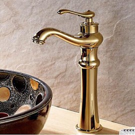 Ti-Pvd Finish One Hole Single Handle Bathroom Sink Faucet
