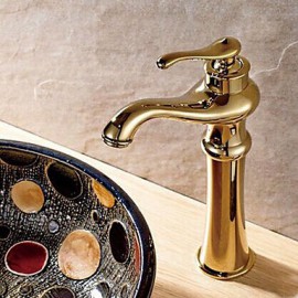 Ti-Pvd Finish One Hole Single Handle Bathroom Sink Faucet