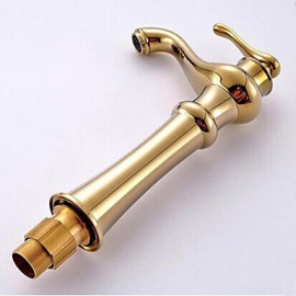 Ti-Pvd Finish One Hole Single Handle Bathroom Sink Faucet