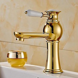Ti-Pvd Finish One Hole Single Handle Bathroom Sink Faucet