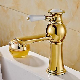 Ti-Pvd Finish One Hole Single Handle Bathroom Sink Faucet