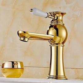 Ti-Pvd Finish One Hole Single Handle Bathroom Sink Faucet