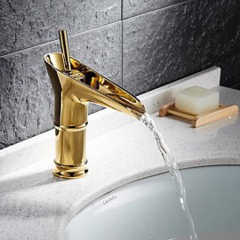 Ti-Pvd Finish Solid Brass Bathroom Sink Faucet