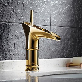 Ti-Pvd Finish Solid Brass Bathroom Sink Faucet