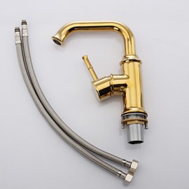 Ti-Pvd Finish Solid Brass Bathroom Sink Faucet