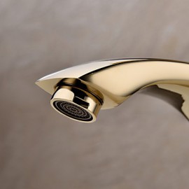 Ti-Pvd Finish Solid Brass Single Handle Centerset Bathroom Sink Faucet