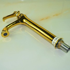 Ti-Pvd Finish Solid Brass Single Handle Centerset Bathroom Sink Faucet