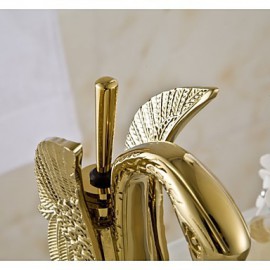 Ti-Pvd Finish Solid Brass Single Handle Centerset Bathroom Sink Faucet