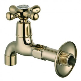 Ti-Pvd Finish Wall-Mount Antique Style Brass Bathroom Sink Faucet (Washing Machine Faucet)