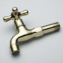 Ti-Pvd Finish Wall-Mount Antique Style Brass Bathroom Sink Faucet (Washing Machine Faucet)