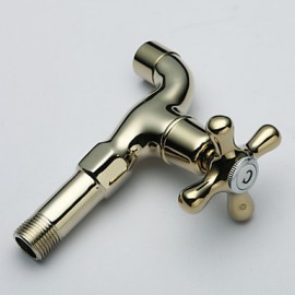 Ti-Pvd Finish Wall-Mount Antique Style Brass Bathroom Sink Faucet (Washing Machine Faucet)