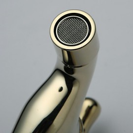 Ti-Pvd Finish Wall-Mount Antique Style Brass Bathroom Sink Faucet (Washing Machine Faucet)