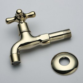 Ti-Pvd Finish Wall-Mount Antique Style Brass Bathroom Sink Faucet (Washing Machine Faucet)