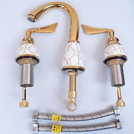 Ti-Pvd Finish Widespread Bathroom Sink Faucet