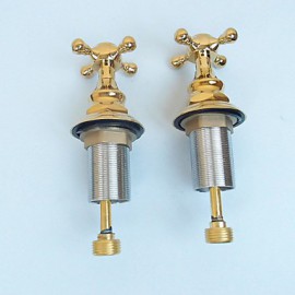 Ti-Pvd Widespread Two Handles Bathroom Sink Faucet