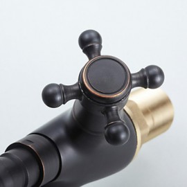 Traditional Centerset Oil-Rubbed Bronze Finish Two Handles Bathroom Sink Faucet