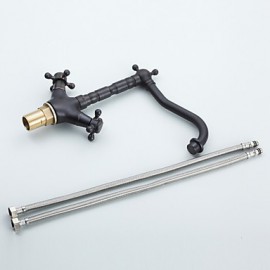 Traditional Centerset Oil-Rubbed Bronze Finish Two Handles Bathroom Sink Faucet