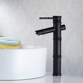 Traditional Oil-Rubbed Bronze Finish Bamboo Joint Bathroom Sink Faucet