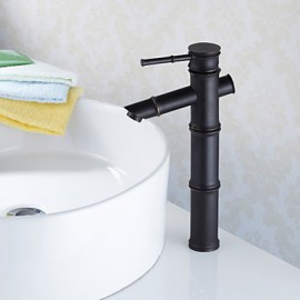 Traditional Oil-Rubbed Bronze Finish Bamboo Joint Bathroom Sink Faucet