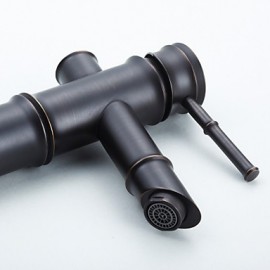 Traditional Oil-Rubbed Bronze Finish Bamboo Joint Bathroom Sink Faucet