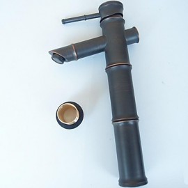 Traditional Oil-Rubbed Bronze Finish Bamboo Joint Bathroom Sink Faucet