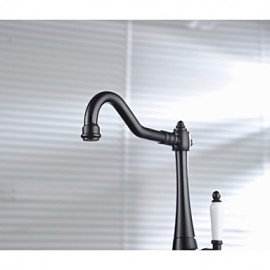 Traditional Period Single Ceramic Lever Kitchen Sink Faucet Mixer Tap Black Oil Rubbed Bronze