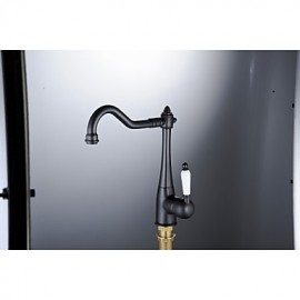 Traditional Period Single Ceramic Lever Kitchen Sink Faucet Mixer Tap Black Oil Rubbed Bronze