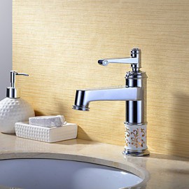 Transitional Chrome Brass Hot And Cold Single Handle Bathroom Sink Faucet Basin Mixer