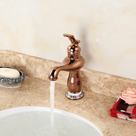 Transitional Chrome Rose Gold Brass Hot And Cold Single Handle Bathroom Sink Faucet Basin Mixer